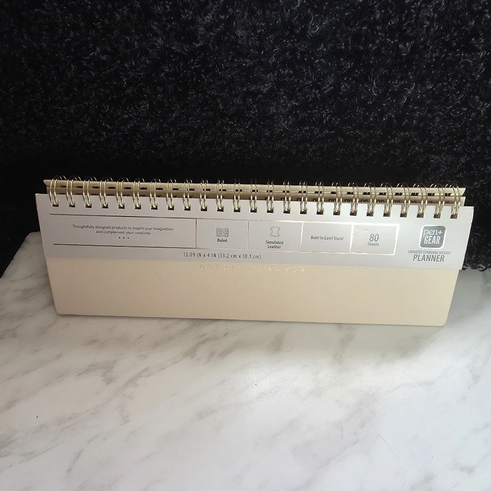 Gold Spiral Desk Planner